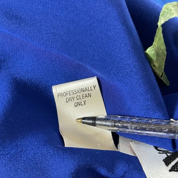 David Hayes Women's Jacket Size 6 Silk Blue Beige Silk Lining Vintage RARE!! - Picture 6 of 6